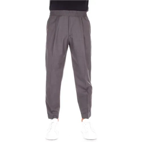 Grey Trousers with Zipper , male, Sizes: 3XL - Briglia - Modalova