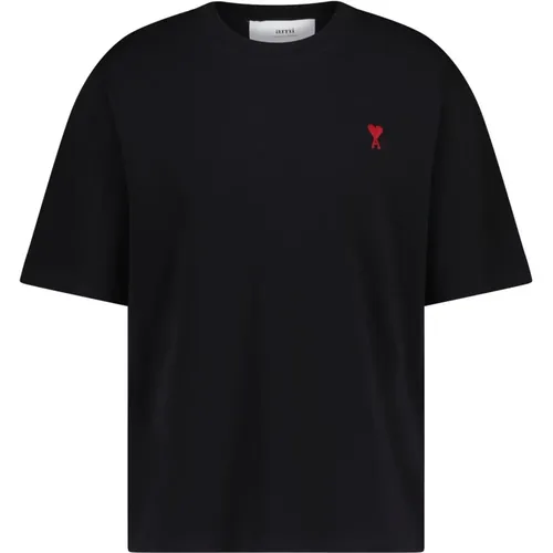 Oversized T-Shirt mit Logo-Stickerei , Herren, Größe: 2XL - Ami Paris - Modalova