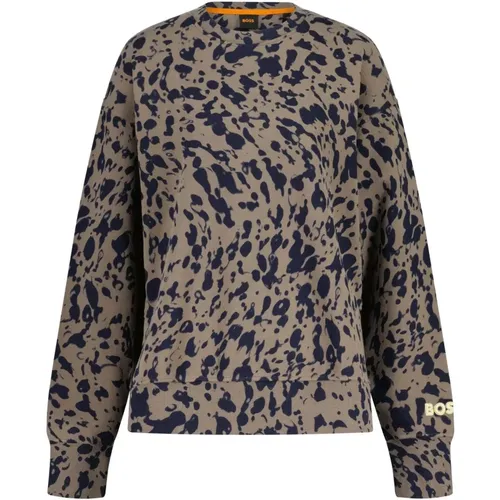 Casual Cotton Sweatshirt with Pattern , female, Sizes: S - Hugo Boss - Modalova