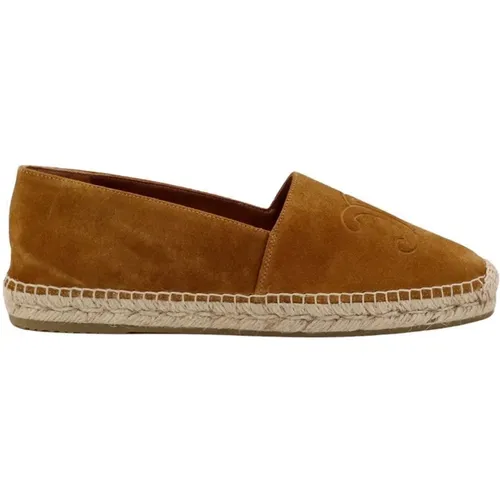 Braune Wildleder Slip-On Espadrilles , Herren, Größe: 42 EU - CELINE - Modalova