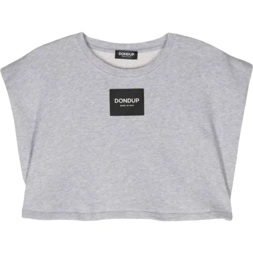 Logo Patch Cropped Top , Damen, Größe: S - Dondup - Modalova