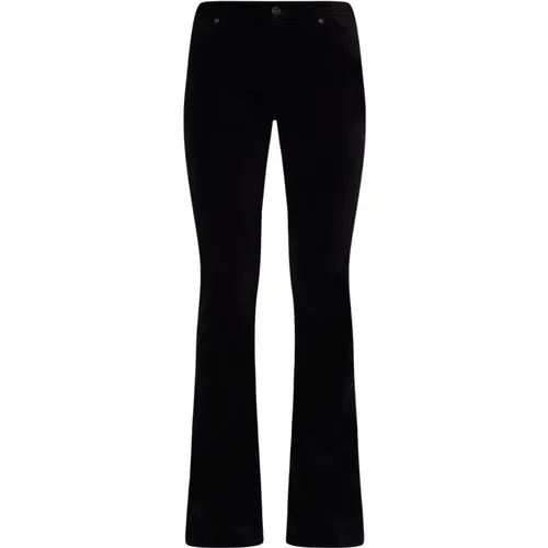 Schwarze Samt Flared Jeans , Damen, Größe: W29 - 7 For All Mankind - Modalova