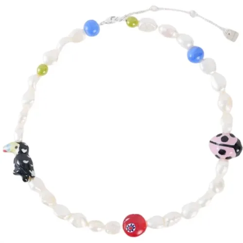 Perlen Choker Halskette , Damen, Größe: ONE Size - Malababa - Modalova