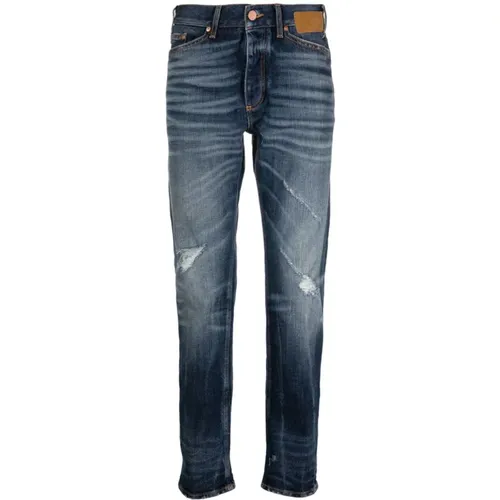 Blaue Slim Fit Jeans mit Verstecktem Verschluss , Herren, Größe: W30 - Palm Angels - Modalova