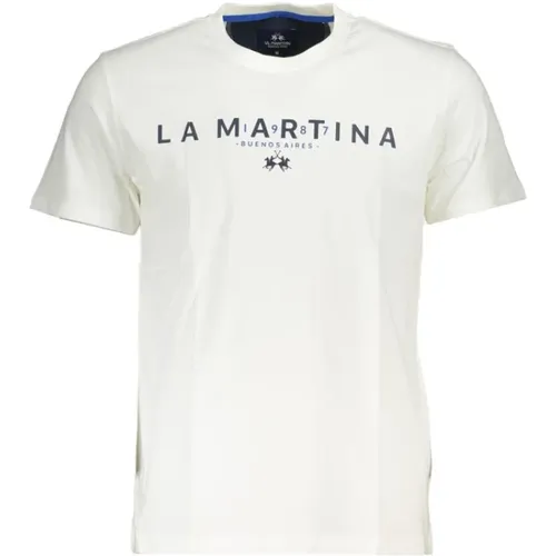 Elegantes weißes T-Shirt mit Logoaufdruck , Herren, Größe: XL - LA MARTINA - Modalova