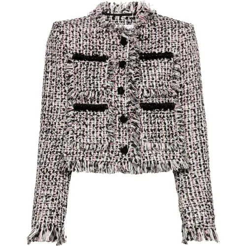 Fringed Tweed Jacke,Schwarze Fransige Boucle Jacke - Self Portrait - Modalova