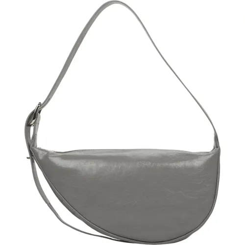 Damen Graue Leder Schultertasche Er00114441 - Estro - Modalova