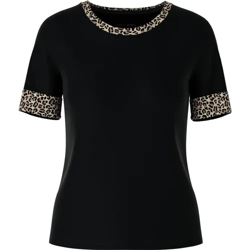 Leo-Print 3/4 Arm T-Shirt , Damen, Größe: S - Marc Cain - Modalova