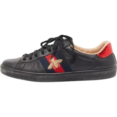 Pre-owned Leather sneakers , male, Sizes: 8 1/2 UK - Gucci Vintage - Modalova