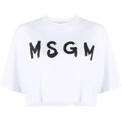 T-Shirt, Klassisches Modell , Damen, Größe: L - Msgm - Modalova