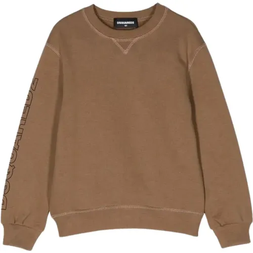 Kinder Braun Pullover Logo Print - Dsquared2 - Modalova