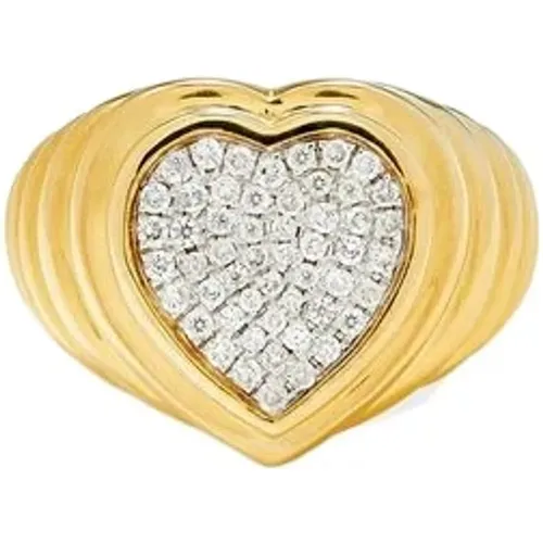 Heart Berlingot Diamond Ring in Gold , female, Sizes: 52 MM, 54 MM - Yvonne Leon - Modalova