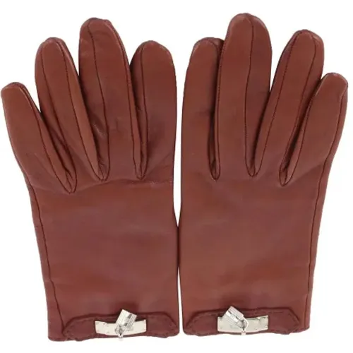 Pre-owned Leather gloves , female, Sizes: ONE SIZE - Hermès Vintage - Modalova