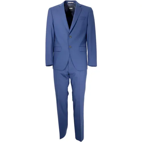 Slim Fit Anzug aus elastischer Wolle in Blau , Herren, Größe: XL - Hugo Boss - Modalova