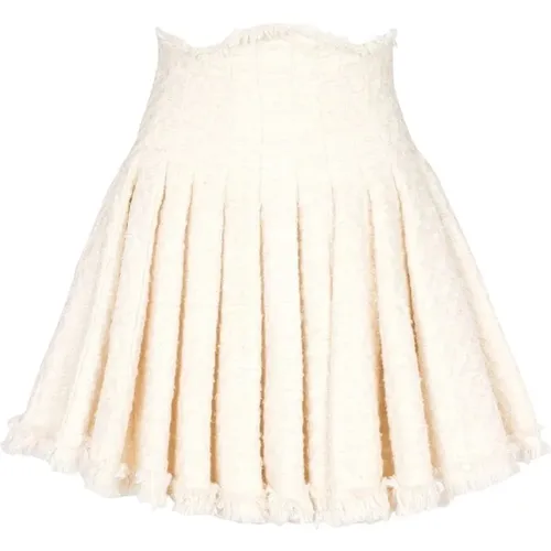 Hw tweed pleated short skirt , female, Sizes: XS - Balmain - Modalova