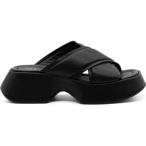 Mini-Yoko-Slipper mit Logo schwarz , Damen, Größe: 38 1/2 EU - Vic Matié - Modalova