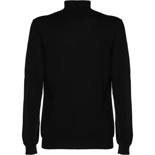 Schwarzer Feinstrick Hoher Kragen Pullover , Herren, Größe: 3XL - Zanone - Modalova