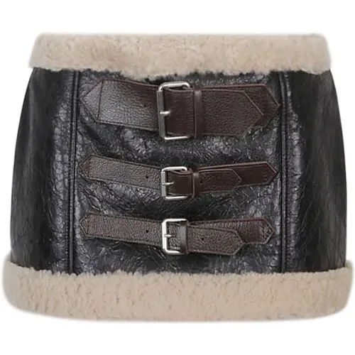 Leather Miniskirt , female, Sizes: S - Blumarine - Modalova