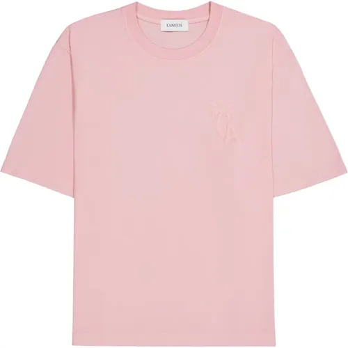 Rosa Palm Logo Baumwoll T-Shirt - Laneus - Modalova