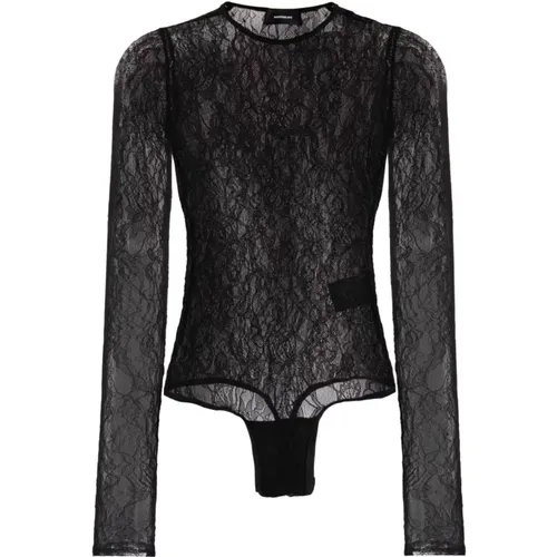 Schwarzer Spitzen-Bodysuit - WARDROBE.NYC - Modalova