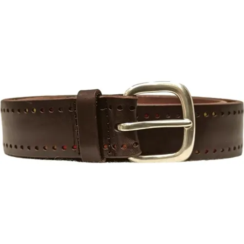 Leather Belt with Decorated Profile , male, Sizes: 95 CM, 100 CM, 90 CM - Orciani - Modalova