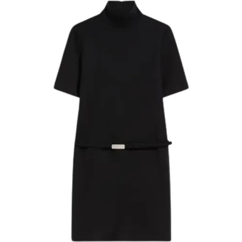 Schwarzes Woll-Jersey-Kleid , Damen, Größe: S - SPORTMAX - Modalova