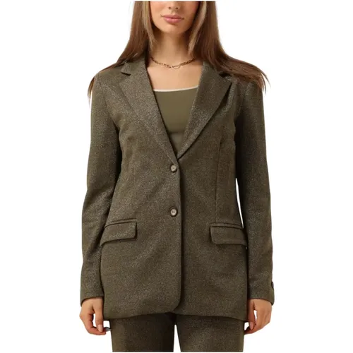 Eleganter Oliv Lurex Blazer , Damen, Größe: XL - NUKUS - Modalova