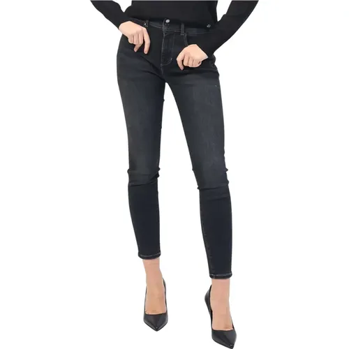 Slim Fit Graue Jeans , Damen, Größe: XS - Guess - Modalova