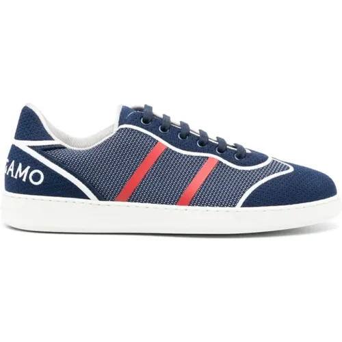 Blaue Logo Sneaker , Herren, Größe: 42 EU - Salvatore Ferragamo - Modalova