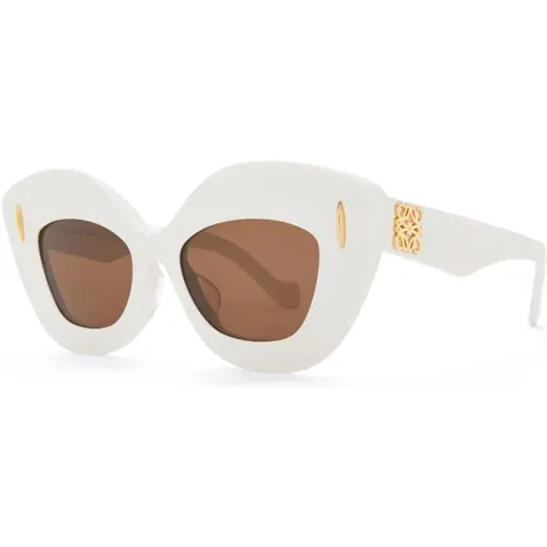 Retro Screen Sunglasses Brown Ivory , female, Sizes: 48 MM - Loewe - Modalova