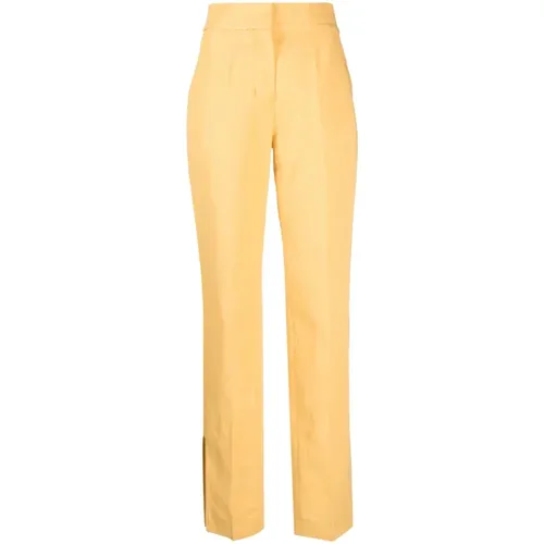 High-Waisted Linen Blend Trousers , female, Sizes: M, 2XS, XS, S - Jacquemus - Modalova