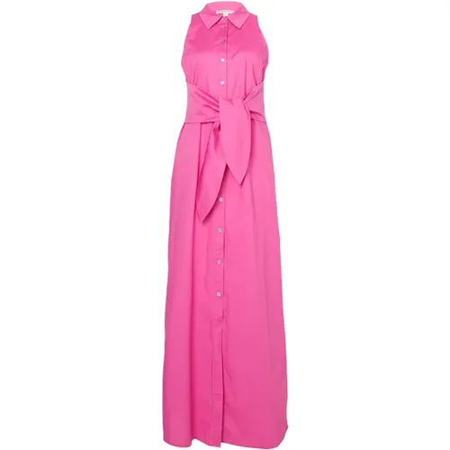 Sleeveless Maxi Tie Dress Cerise , female, Sizes: M, XS, S - Michael Kors - Modalova