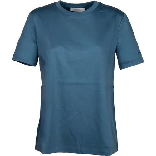 Blaues Cosmo Baumwolle Modal T-Shirt , Damen, Größe: L - Max Mara - Modalova