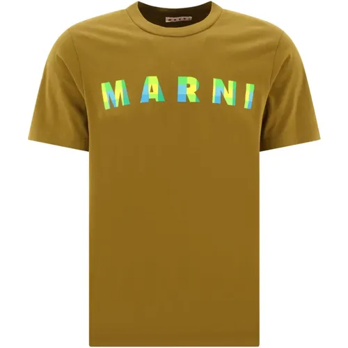 Gingham T-Shirt 100% Cotton , male, Sizes: S - Marni - Modalova