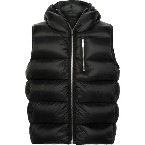 Quilted Puffer Sleeveless Hooded Jacket , male, Sizes: 3XL, 2XL, XL - Rick Owens - Modalova