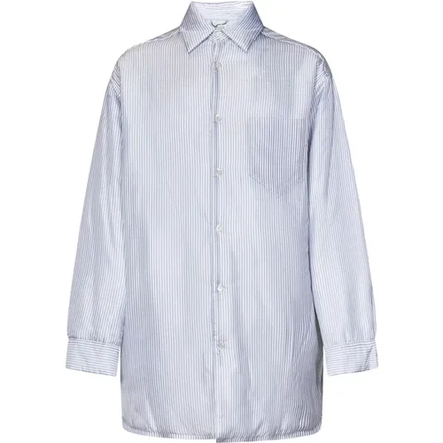 Button-Up Shirt with Stitch Detail , female, Sizes: L, XL - Maison Margiela - Modalova