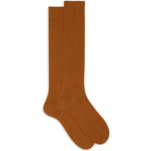 Damen lange einfarbige gelbe Socken - Gallo - Modalova