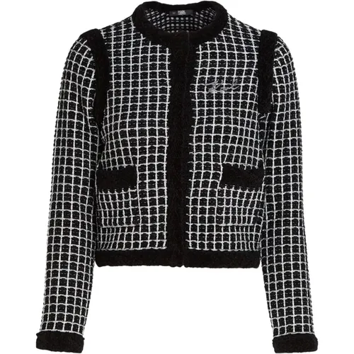 Klassischer Strick Cardigan Pullover , Damen, Größe: XL - Karl Lagerfeld - Modalova