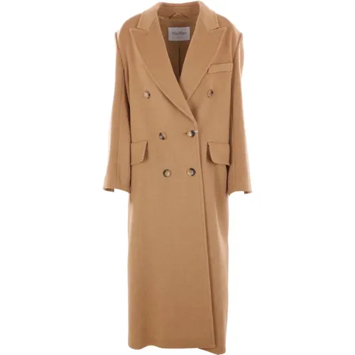 Double-Breasted Camel Coat , female, Sizes: 2XS, S, 3XS - Max Mara - Modalova