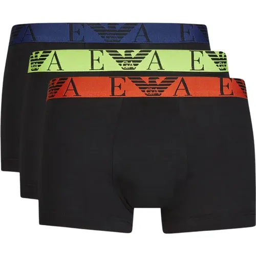 Cotton Stretch Boxer Tripack - Schwarz , Herren, Größe: S - Emporio Armani - Modalova