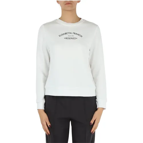 Baumwoll-Logo-Sweatshirt , Damen, Größe: S - Elisabetta Franchi - Modalova