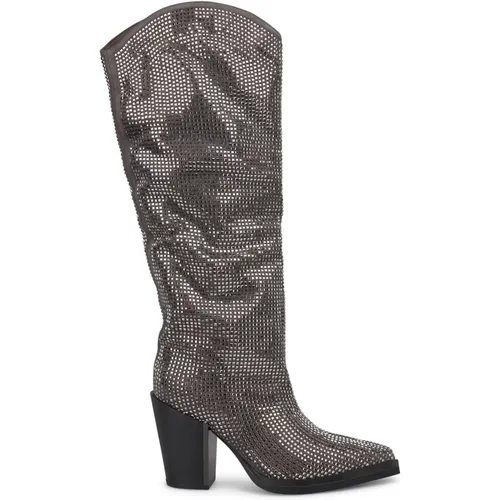 Wide leg boot with stones , female, Sizes: 3 UK, 6 UK, 5 UK, 4 UK, 8 UK, 7 UK - Alma en Pena - Modalova