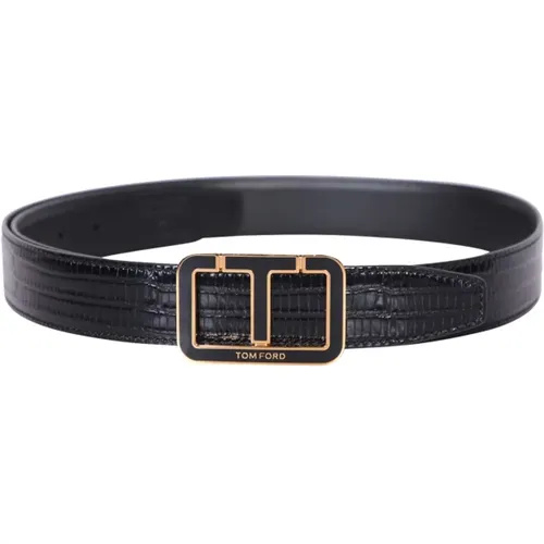 Leather belt by , male, Sizes: 100 CM - Tom Ford - Modalova