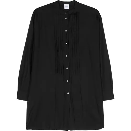 Schwarzes Shirt mit Smock Design , Damen, Größe: XS - Aspesi - Modalova