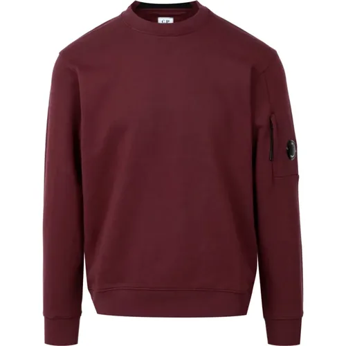 Bordeaux Pullover mit Tasche , Herren, Größe: L - C.P. Company - Modalova