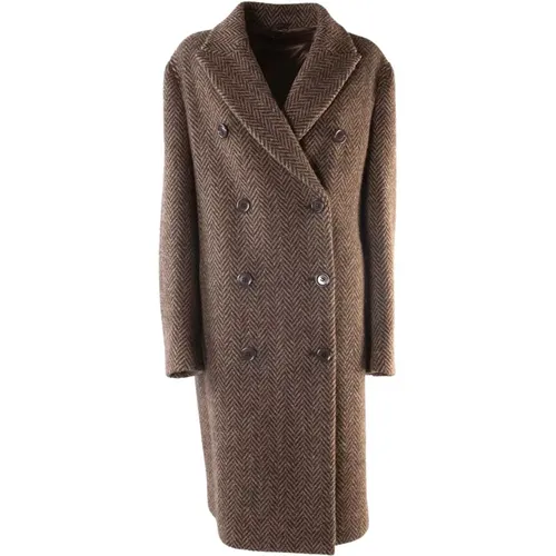 Double-Breasted Herringbone Coat , female, Sizes: M - Aspesi - Modalova