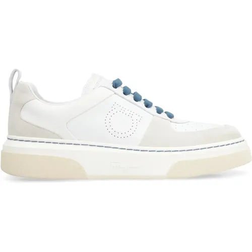 Leder-Sneakers mit niedrigem Schaft , Damen, Größe: 35 1/2 EU - Salvatore Ferragamo - Modalova