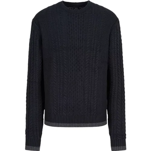 Herren Strickpullover mit Zopfmuster , Herren, Größe: XS - Armani Exchange - Modalova