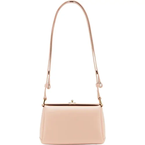 Luxury Calfskin Shoulder Bag in Sand Pink , female, Sizes: ONE SIZE - Plan C - Modalova