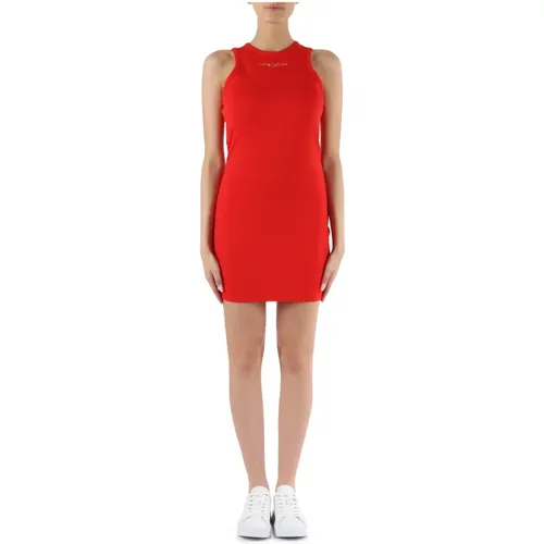 Fitted Viscose Logo Mini Dress , female, Sizes: M, XS - Tommy Jeans - Modalova